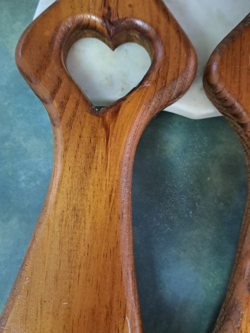 Wooden Heart Wall Sconces Pair in Warm Brown - Unbranded